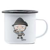 Da Oid Sinzer Grundfiguren Emaille Tasse 375ml Weiss Schwarz Hochries Front